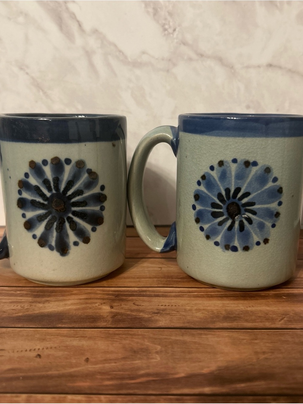 Vintage el Palomar Mexico Ken Edwards Guadalajara Hand painted Pottery Mug, Set